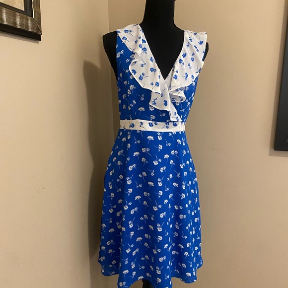 Ann Taylor Factory Dresses & Skirts - - Ann Taylor Blue Flounce Dress